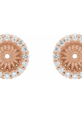 14K White Gold 1/8 CTW Natural Diamond Earring Jackets with 3.6 mm ID