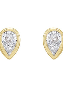 Platinum 1/10 CTW Natural Diamond Bezel-Set Earrings