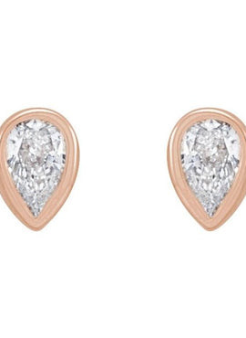 Platinum 1/10 CTW Natural Diamond Bezel-Set Earrings