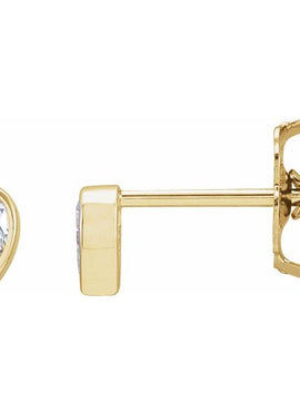 Platinum 1/10 CTW Natural Diamond Bezel-Set Earrings
