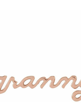14K Rose Gold Lowercase Script Granny 18