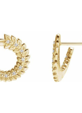 Platinum .07 CTW Natural Diamond Front-Back Hoop Earrings
