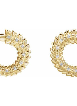 Platinum .07 CTW Natural Diamond Front-Back Hoop Earrings