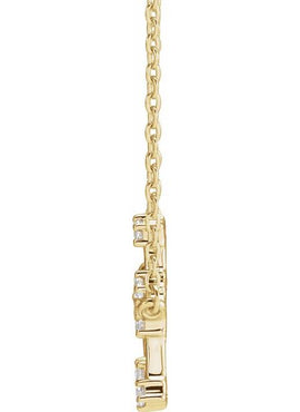 14K Yellow Gold 1/10 CTW Natural Diamond Aquarius 16-18