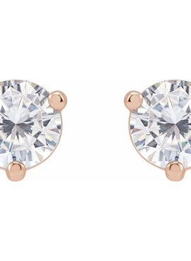 14K Rose Gold 5 mm Round Stuller Lab-Grown Moissanite™ Earrings