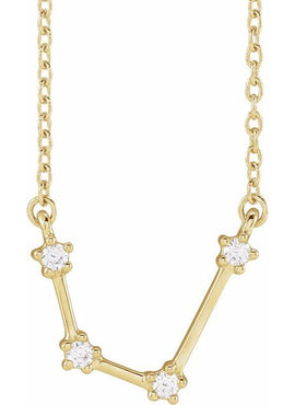 14K Yellow Gold 1/10 CTW Natural Diamond Aquarius 16-18