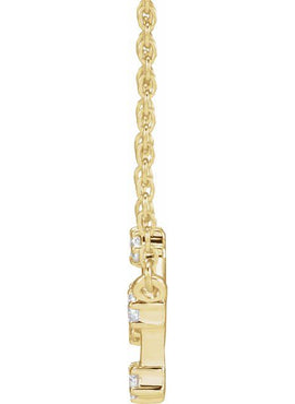 14K Yellow Gold 1/10 CTW Natural Diamond Aquarius 16-18