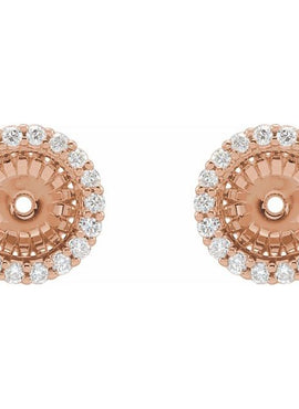 14K White Gold 1/8 CTW Natural Diamond Earring Jackets with 3.6 mm ID