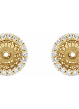 14K White Gold 1/8 CTW Natural Diamond Earring Jackets with 3.6 mm ID
