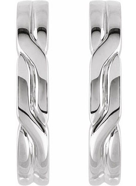 14K Yellow Gold J-Hoop Earrings