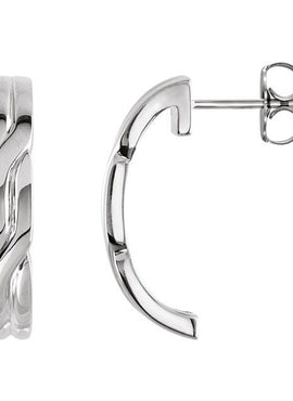 14K Yellow Gold J-Hoop Earrings