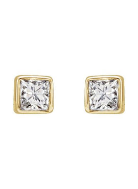 14K White Gold .05 CTW Natural Diamond Bezel-Set Earrings