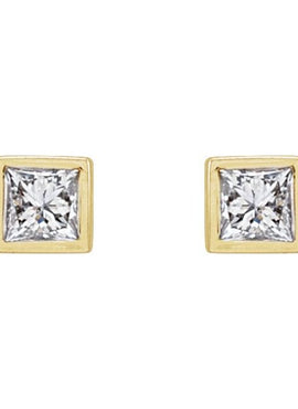 14K White Gold .05 CTW Natural Diamond Bezel-Set Earrings