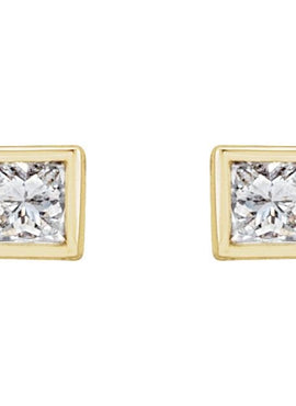 14K White Gold .05 CTW Natural Diamond Bezel-Set Earrings