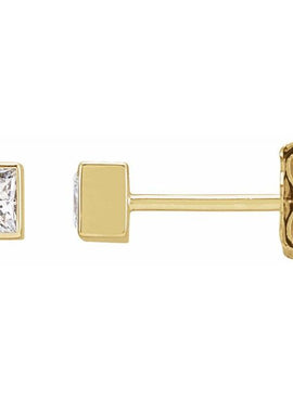 14K White Gold .05 CTW Natural Diamond Bezel-Set Earrings