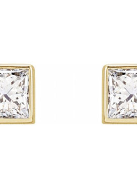 14K White Gold .05 CTW Natural Diamond Bezel-Set Earrings