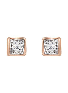 14K White Gold .05 CTW Natural Diamond Bezel-Set Earrings