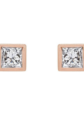 14K White Gold .05 CTW Natural Diamond Bezel-Set Earrings