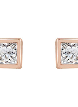 14K White Gold .05 CTW Natural Diamond Bezel-Set Earrings