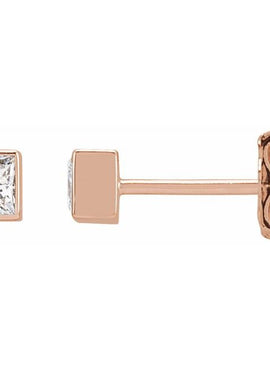 14K White Gold .05 CTW Natural Diamond Bezel-Set Earrings