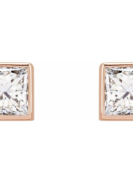 14K White Gold .05 CTW Natural Diamond Bezel-Set Earrings