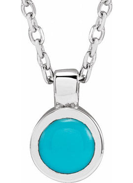 14K White Gold Natural White Opal Bezel-Set 16-18