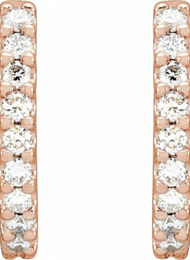 14K White Gold 1/4 CTW Natural Diamond 10.32 mm Hoop Earrings