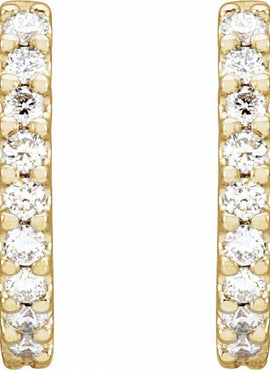 14K White Gold 1/4 CTW Natural Diamond 10.32 mm Hoop Earrings