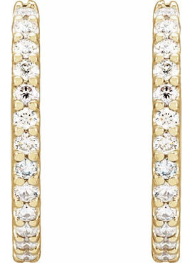 14K White Gold 1/4 CTW Natural Diamond 10.32 mm Hoop Earrings