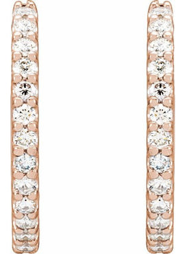 14K White Gold 1/4 CTW Natural Diamond 10.32 mm Hoop Earrings