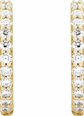 14K White Gold 1/4 CTW Natural Diamond 10.32 mm Hoop Earrings