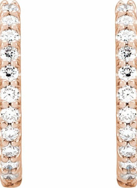 14K White Gold 1/4 CTW Natural Diamond 10.32 mm Hoop Earrings