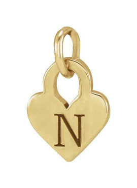 14K White Gold Engravable Heart 16-18