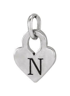 14K White Gold Engravable Heart 16-18