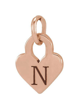 14K White Gold Engravable Heart 16-18