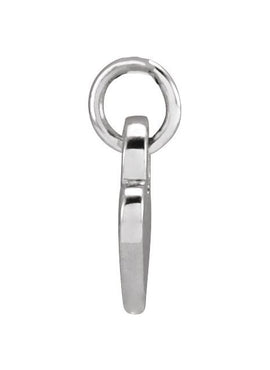 14K White Gold Engravable Heart 16-18