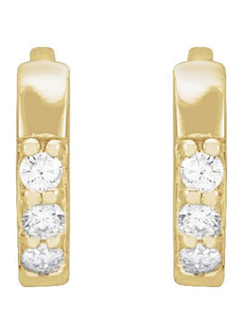 14K Rose Gold 1/8 CTW Natural Diamond Hinged 12.5 mm Hoop Earrings