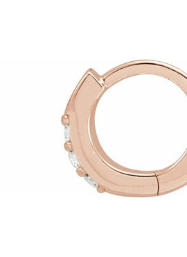 14K Rose Gold 1/8 CTW Natural Diamond Hinged 12.5 mm Hoop Earrings