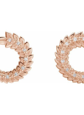 Platinum .07 CTW Natural Diamond Front-Back Hoop Earrings