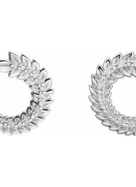Platinum .07 CTW Natural Diamond Front-Back Hoop Earrings