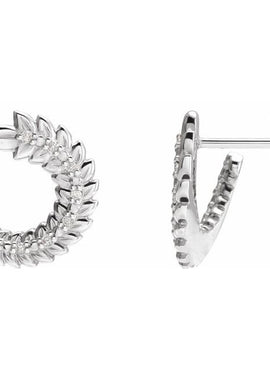 Platinum .07 CTW Natural Diamond Front-Back Hoop Earrings