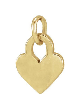14K White Gold Engravable Heart 16-18