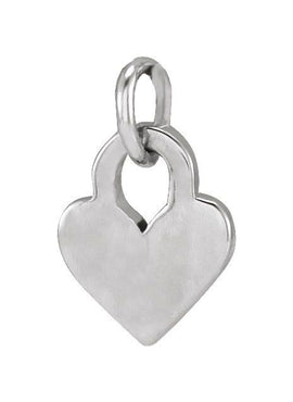 14K White Gold Engravable Heart 16-18