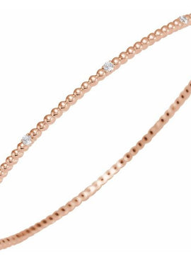 14K Yellow Gold 1/3 CTW Natural Diamond Beaded Bangle 7 3/4