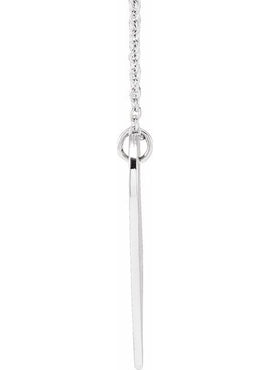 14K White Gold Evil Eye Heart 16-18