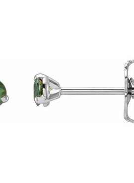 14K White Gold 3 mm Natural Blue Sapphire Earrings