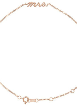 14K Rose Gold Script Mrs 6 1/2-7 1/2