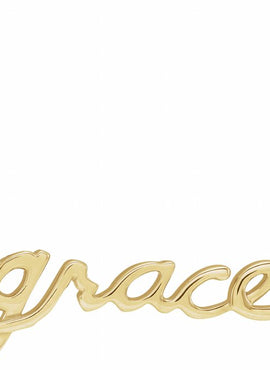 14K Yellow Gold Lowercase Script Grace 18