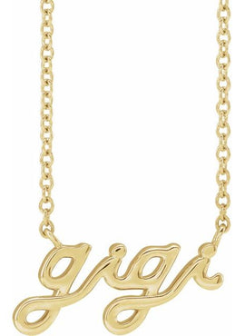 Sterling Silver Lowercase Script Gigi 18