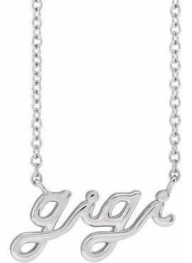 Sterling Silver Lowercase Script Gigi 18